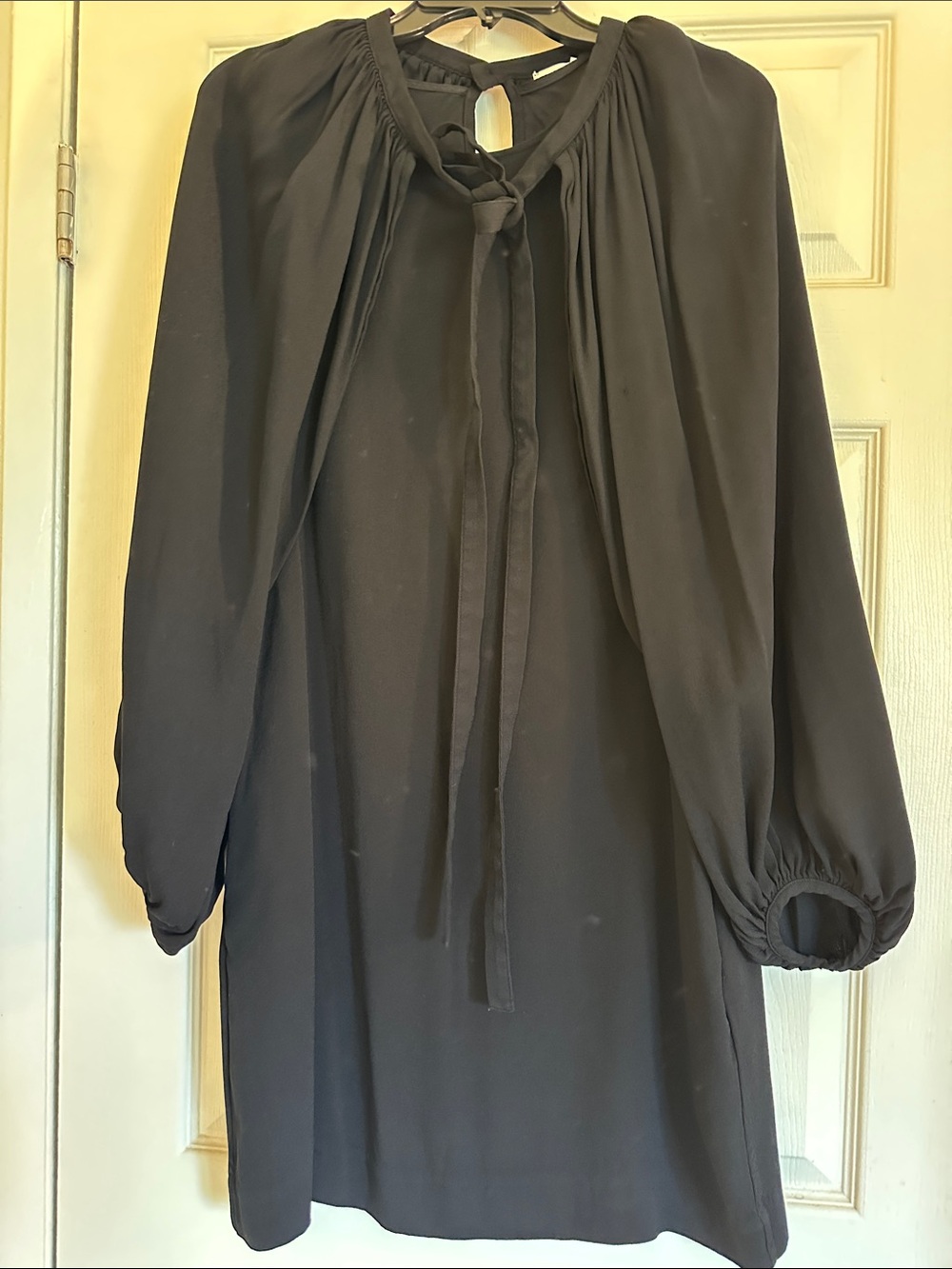 CLOSING MY STORE: COS Black Long-Sleeve Tie-Neck Shift Dress